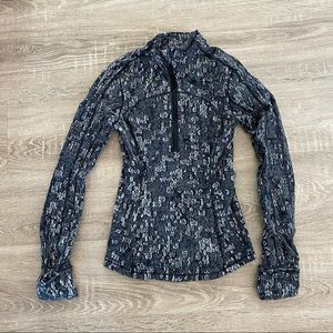 Lululemon thermal run briskly cold weather half zip eventide jacquard